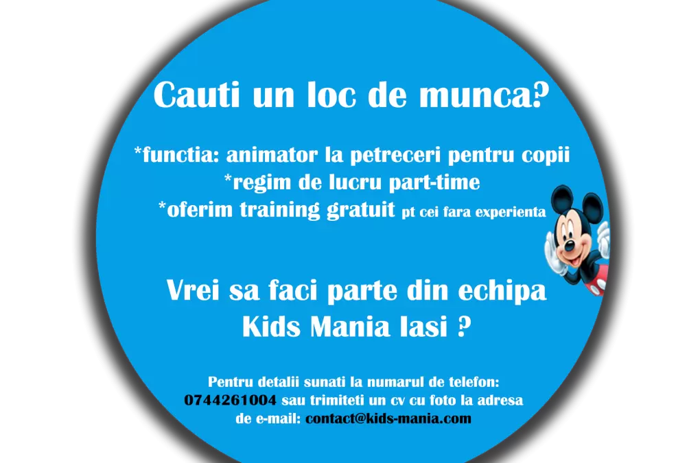 angajari animatori la petreceri pentru copii in iasi